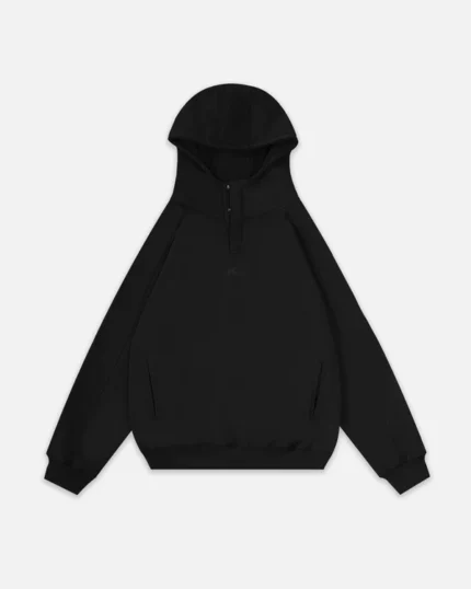 Triple Snap Hoodie – Black